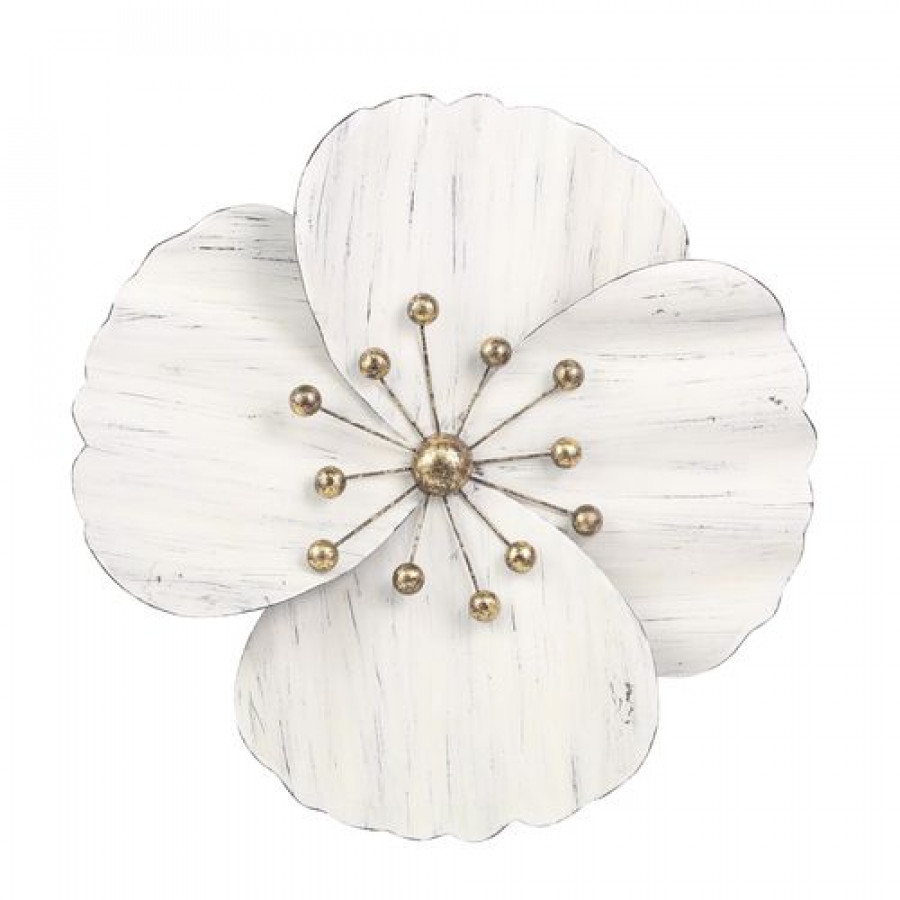 Sagebrook Metal Wall Flower - White