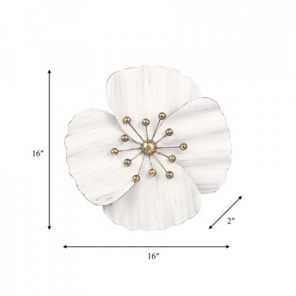 Sagebrook Metal Wall Flower - White
