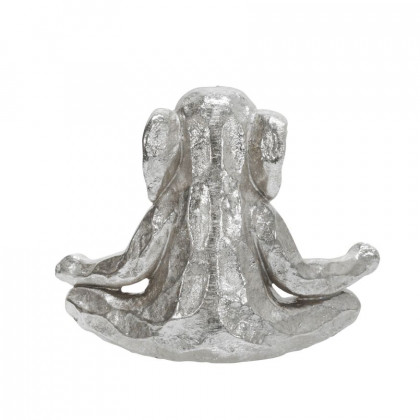 Sagebrook 8" Polyresin Meditating Elephant - Silver