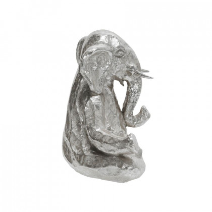 Sagebrook 8" Polyresin Meditating Elephant - Silver