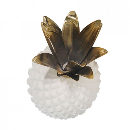 Sagebrook - 11" Ceramic/Metal Pineapple in White