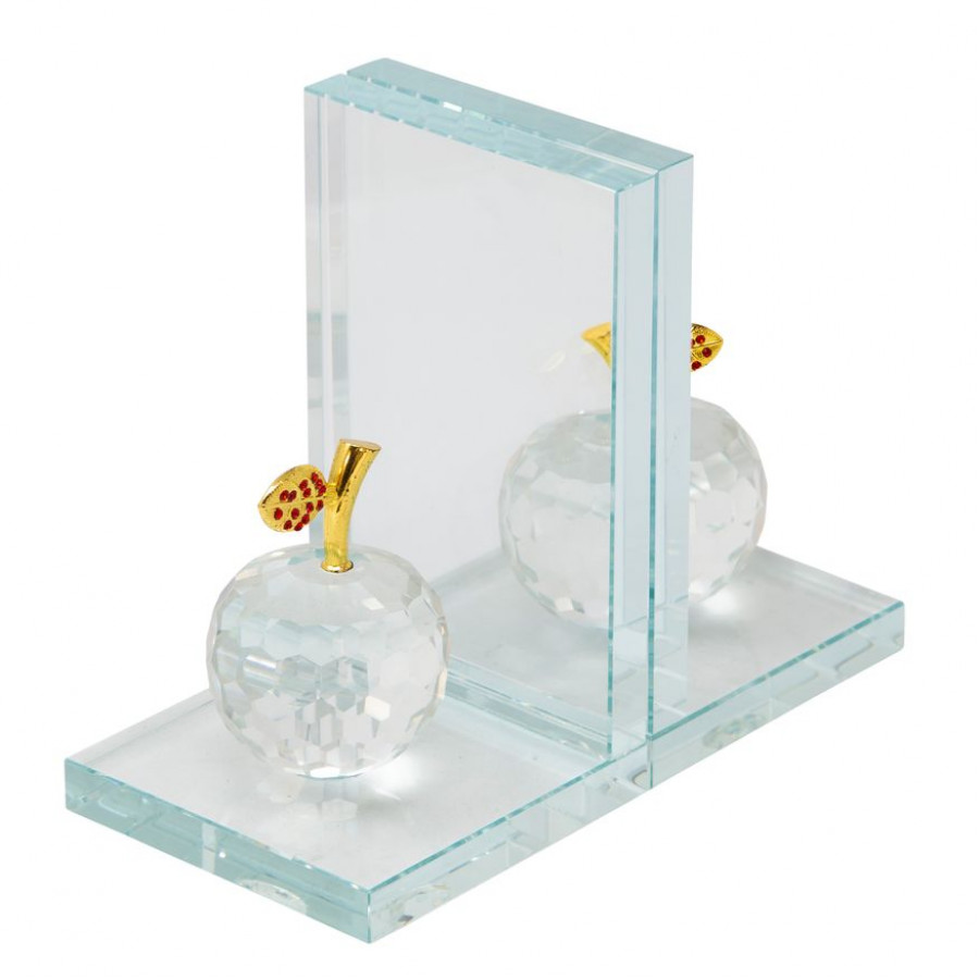 Sagebrook - Crystal Apple Bookends (Set Of 2) in Clear