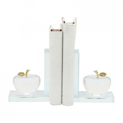 Sagebrook - Crystal Apple Bookends (Set Of 2) in Clear