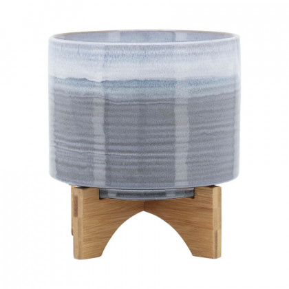 Sagebrook - 8" Ceramic Textured Planter With Stand