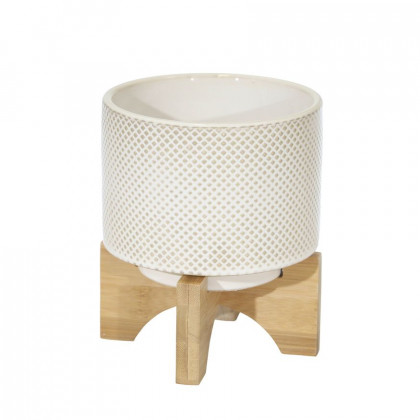 Sagebrook 6" Ceramic Planter On Stand - White/Tan