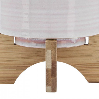 Sagebrook 6" Ceramic Planter On Stand - Cream Stripe