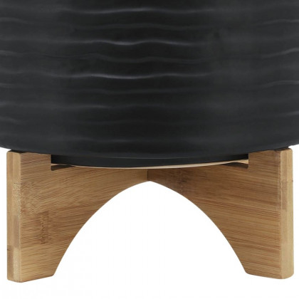 Sagebrook 10" Textured Planter With Stand - Black