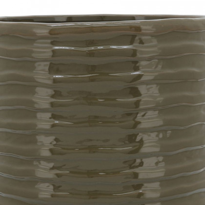 Sagebrook 11" Ceramic Textured Planter With Stand - Olive