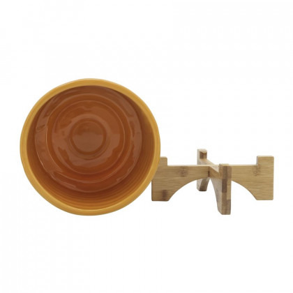 Sagebrook 8" Ceramic Textured Planter With Stand - Mustard