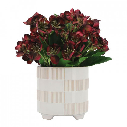 Sagebrook - 6"/8" Ceramic Textured Footed Planters (Set Of 2) in Beige