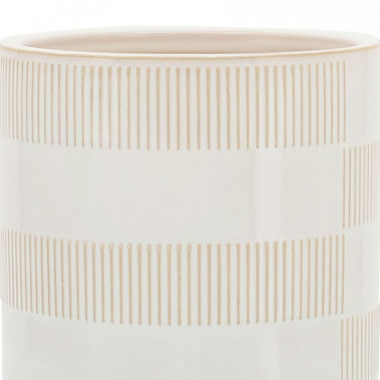 Sagebrook - 6"/8" Ceramic Textured Footed Planters (Set Of 2) in Beige