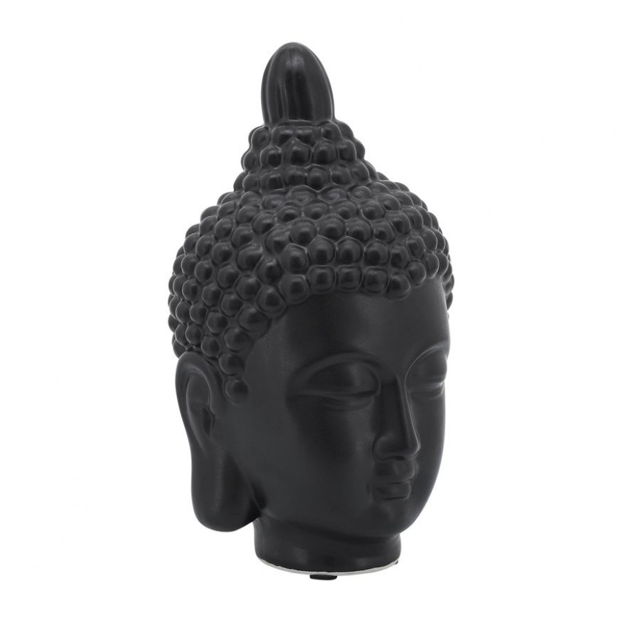 Sagebrook 10" Ceramic Buddha Head - Black