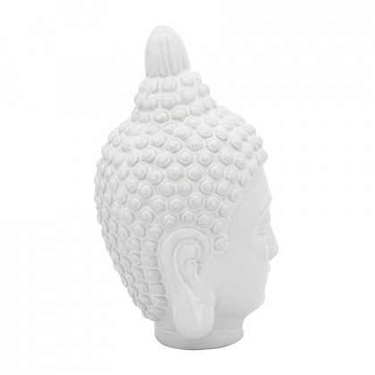 Sagebrook 10" Ceramic Buddha Head - White