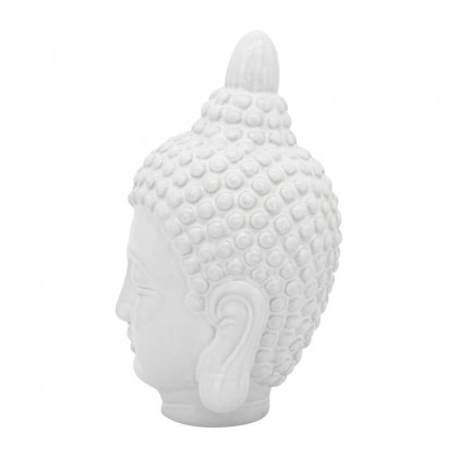 Sagebrook 10" Ceramic Buddha Head - White