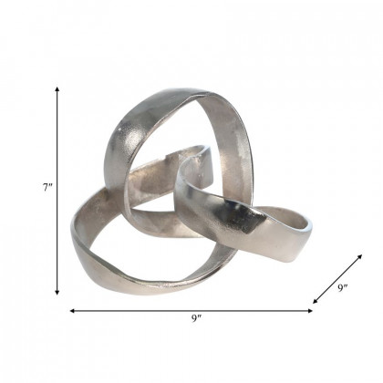 Sagebrook 7" Aluminum Knot Sculpture - Silver Matte