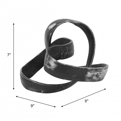Sagebrook 7" Aluminum Knot Sculpture - Black