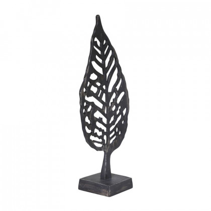 Sagebrook - 18" Aluminum Leaf On Stand in Black Antique
