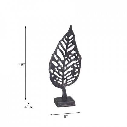 Sagebrook - 18" Aluminum Leaf On Stand in Black Antique