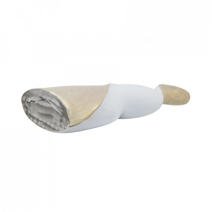 Sagebrook 19" Ceramic Twisted Vase - White/Gold