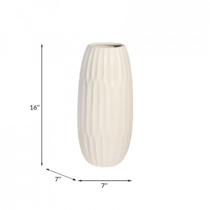 Sagebrook 16" Ceramic Vase - White