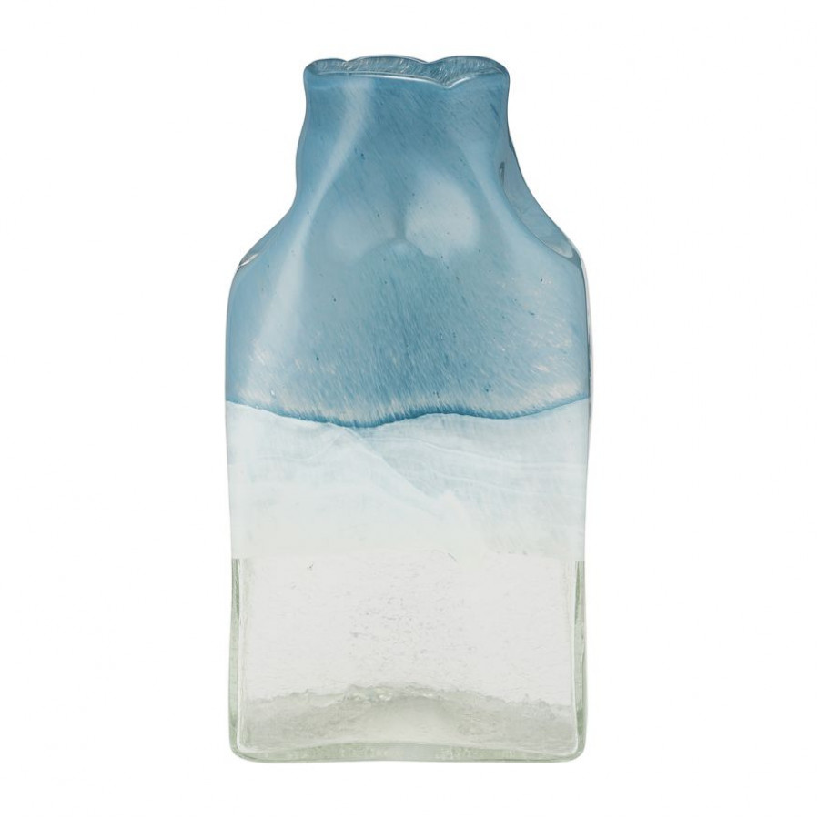 Sagebrook 13" Glass Bottle Vase - Delft