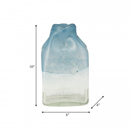 Sagebrook 10" Glass Bottle Vase - Delft