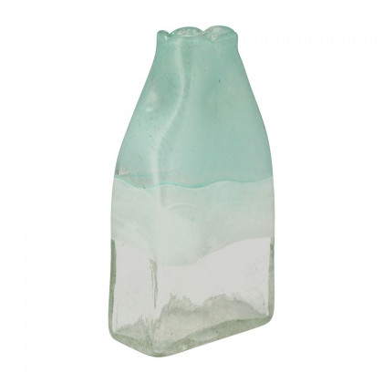 Sagebrook 13" Glass Bottle Vase - Aqua Haze