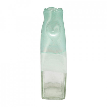 Sagebrook 13" Glass Bottle Vase - Aqua Haze