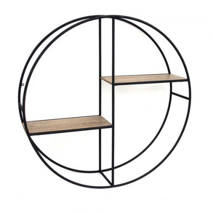 Sagebrook - Metal/Wood Round Shelf