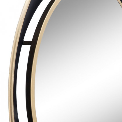 Sagebrook - Metal Round Mirror With Goldrim in Black