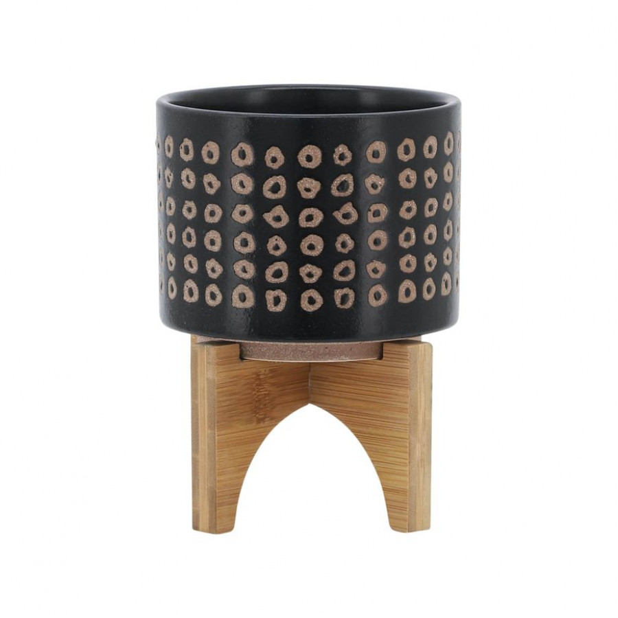Sagebrook 5" Ceramic Planter On Stand - Brown