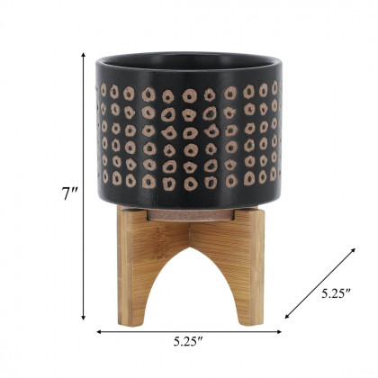 Sagebrook 5" Ceramic Planter On Stand - Brown
