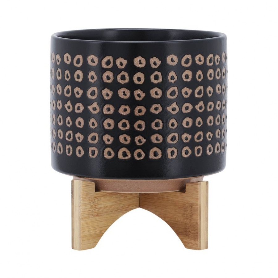 Sagebrook 8" Ceramic Planter On Stand - Brown