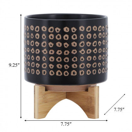 Sagebrook 8" Ceramic Planter On Stand - Brown