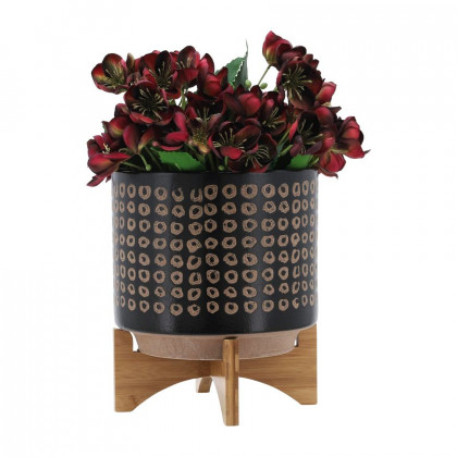 Sagebrook 10" Ceramic Planter On Stand - Brown