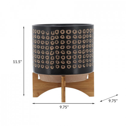 Sagebrook 10" Ceramic Planter On Stand - Brown