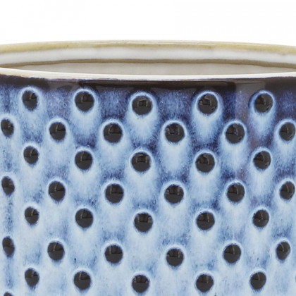Sagebrook 6" Ceramic Dotted Planter With Saucer - Blue