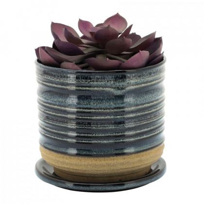 Sagebrook - 6" Ceramic Textured Planter With Saucer in Multi