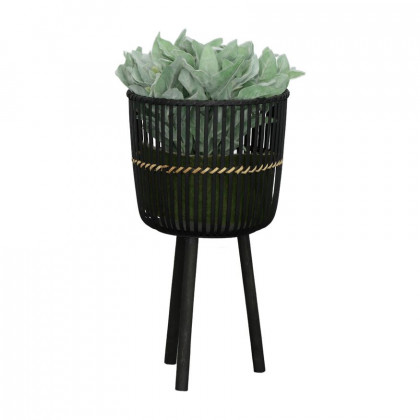 Sagebrook 11"/13"/15" Bamboo Footed Planters (Set Of 3) - Black
