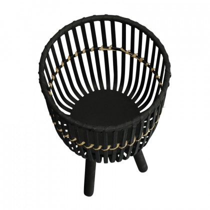 Sagebrook 11"/13"/15" Bamboo Footed Planters (Set Of 3) - Black