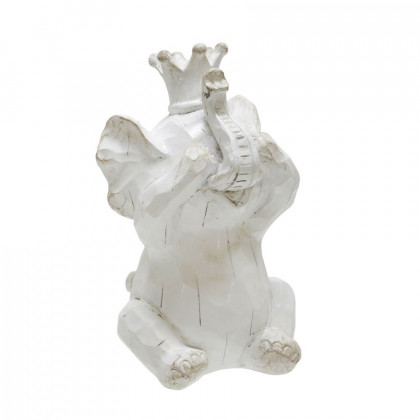 Sagebrook - Resin Hear No, See No Speak, No Elephants (Set Of 3) in White