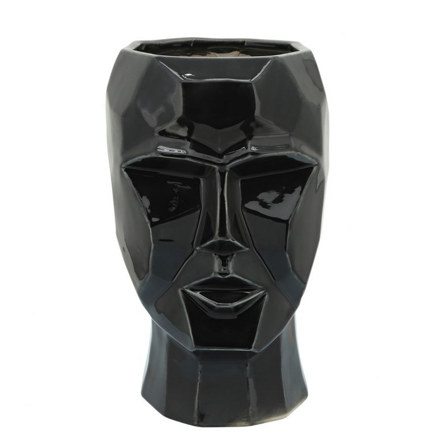 Sagebrook - 12" Ceramic Face Vase in Black