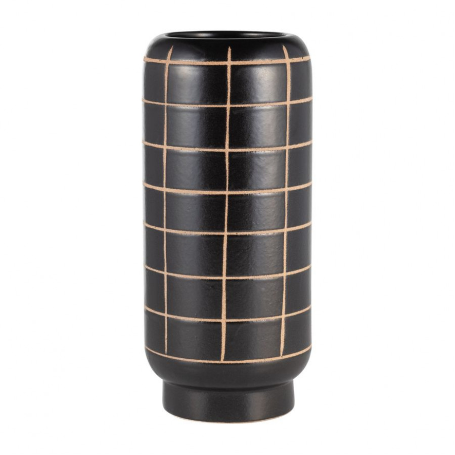 Sagebrook - 13" Ceramic Patterned Vase in Black