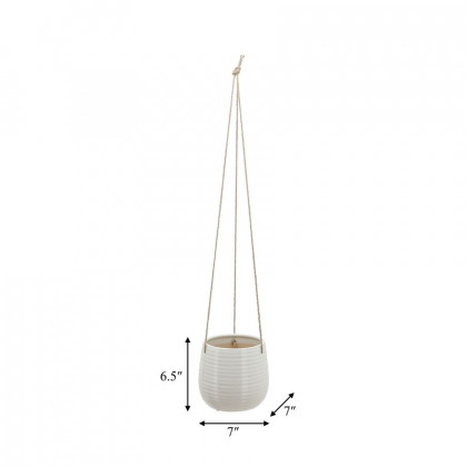 Sagebrook 6" Hanging Planter - White