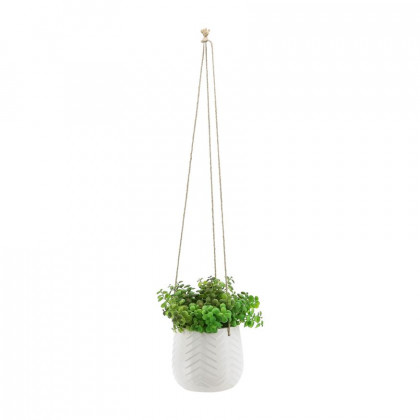 Sagebrook 6" Chevron Hanging Planter - White