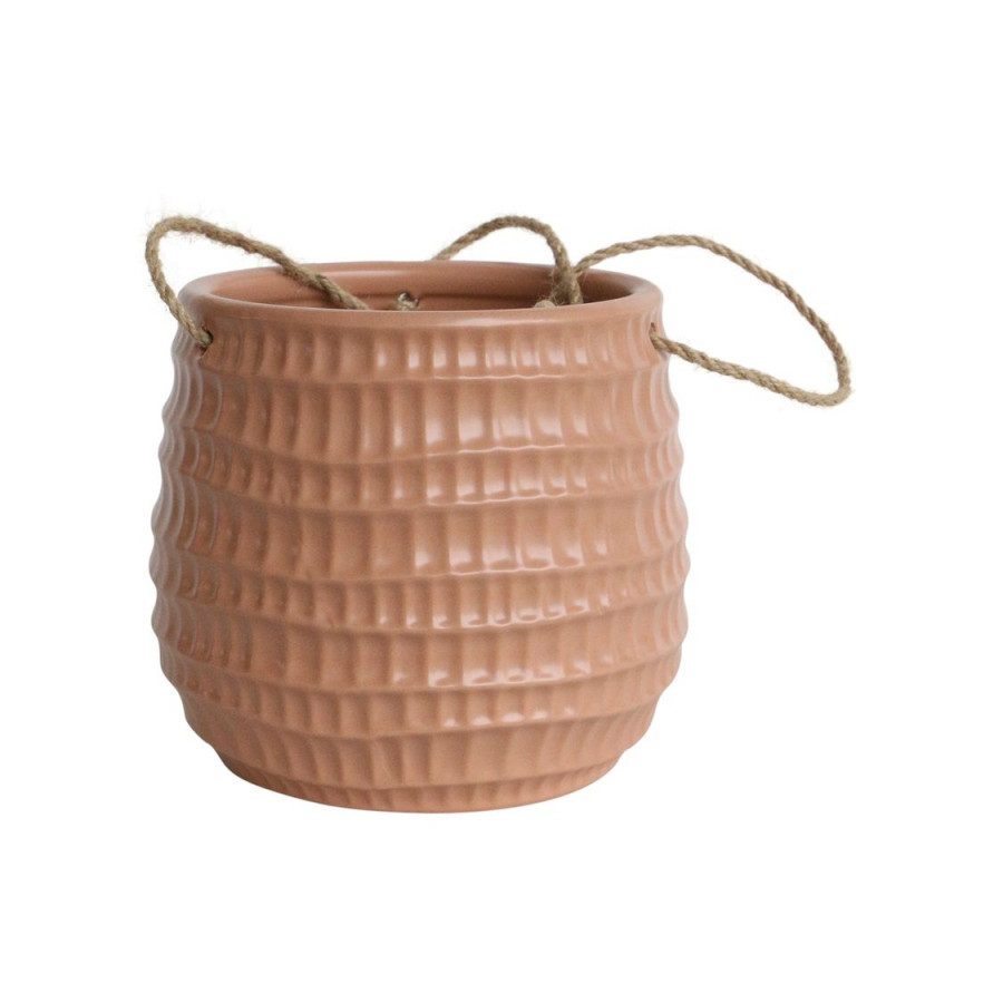 Sagebrook 6" Ceramic Dimpled Hanging Planter - Dark Rose