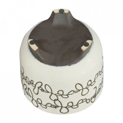 Sagebrook 6"/8" Ceramic Scribble Footed Planters (Set Of 2) - Beige
