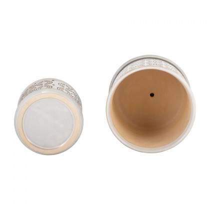 Sagebrook - 6"/8" Ceramic Circles Planters With Saucer (Set Of 2) in Beige