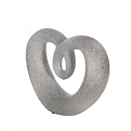 Sagebrook 8" Ceramic Beaded Heart Accent - Silver