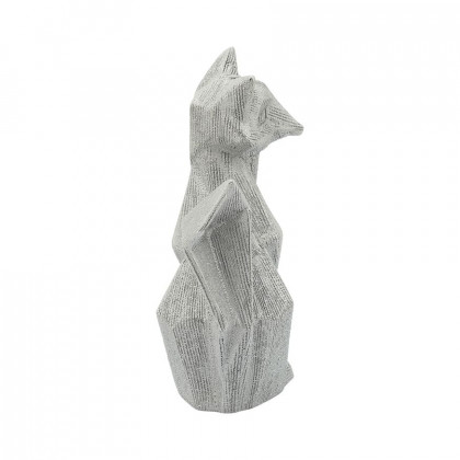 Sagebrook 10" Ceramic Beaded Fox Figurine - Silver